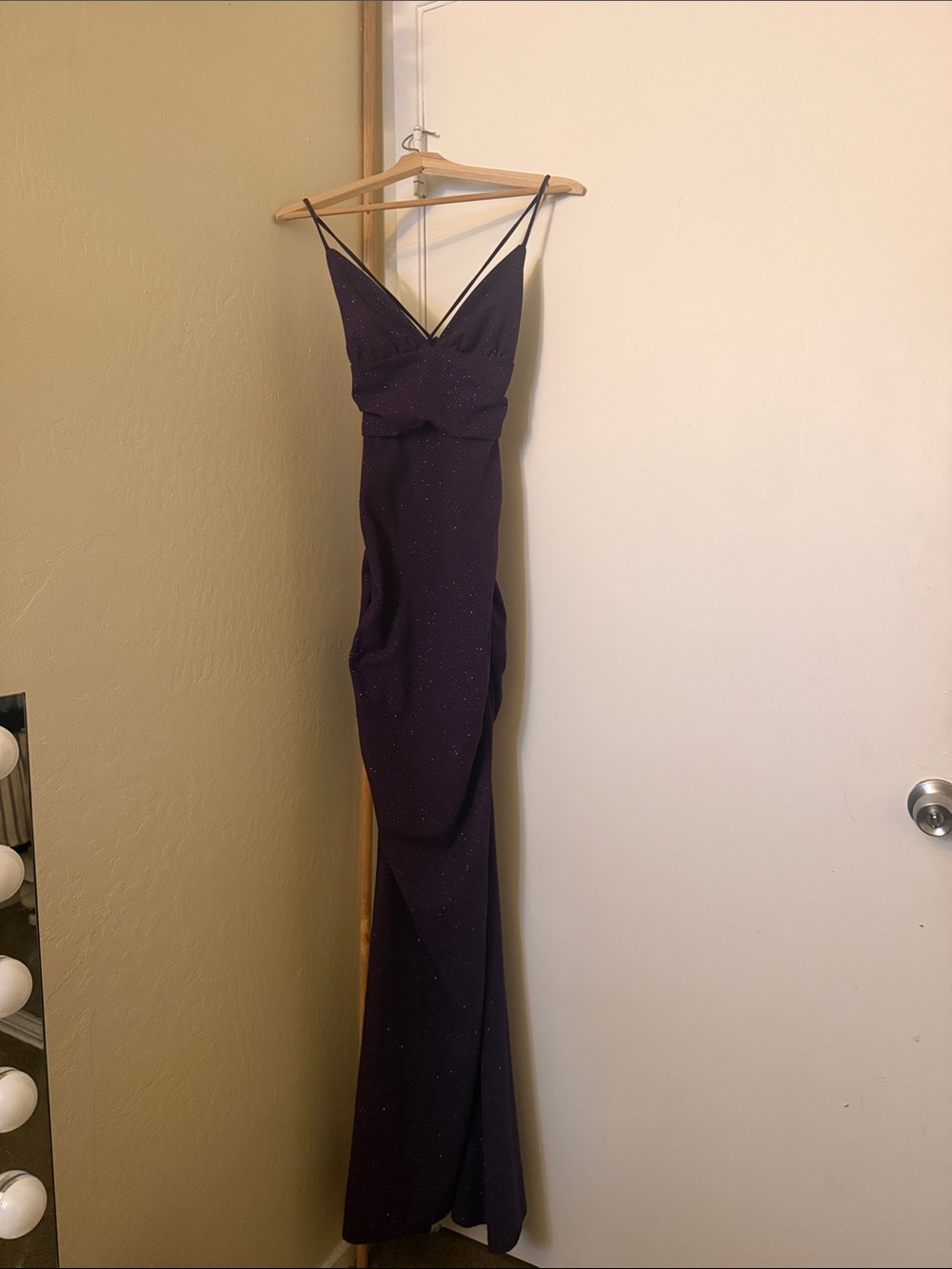 Mermaid cut Purple dress with Sparkle Accents